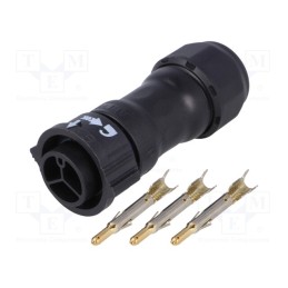 1 pcs x AMPHENOL LTW - CC-03BFMA-QL8LPP - Connector: circular, male, plug, crimped, PIN: 3, 14AWG÷12AWG, X-Lok