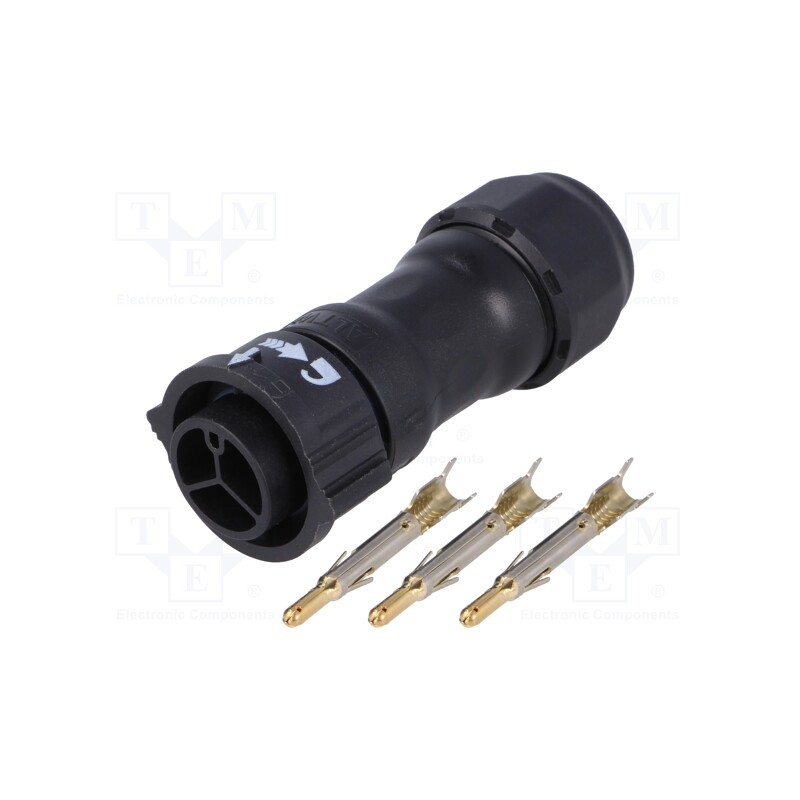 1 pcs x AMPHENOL LTW - CC-03BFMA-QL8LPP - Connector: circular, male, plug, crimped, PIN: 3, 14AWG÷12AWG, X-Lok