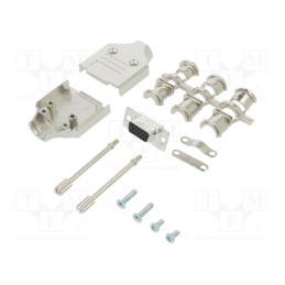 1 pcs x Amphenol Communications Solutions - L17MHDM09+L77HDE15S - D-Sub HD, PIN: 15, female, straight, soldering, for cable, UNC