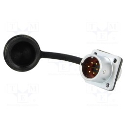 1 pcs x WEIPU - SF1213/P6 - Socket, SF12, male, PIN: 6, IP67, 5A, soldering, 125V, 0.75mm2