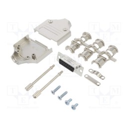 1 pcs x Amphenol Communications Solutions - L17MHDM15+L77SDA15S - D-Sub, PIN: 15, female, straight, soldering, for cable, gold f