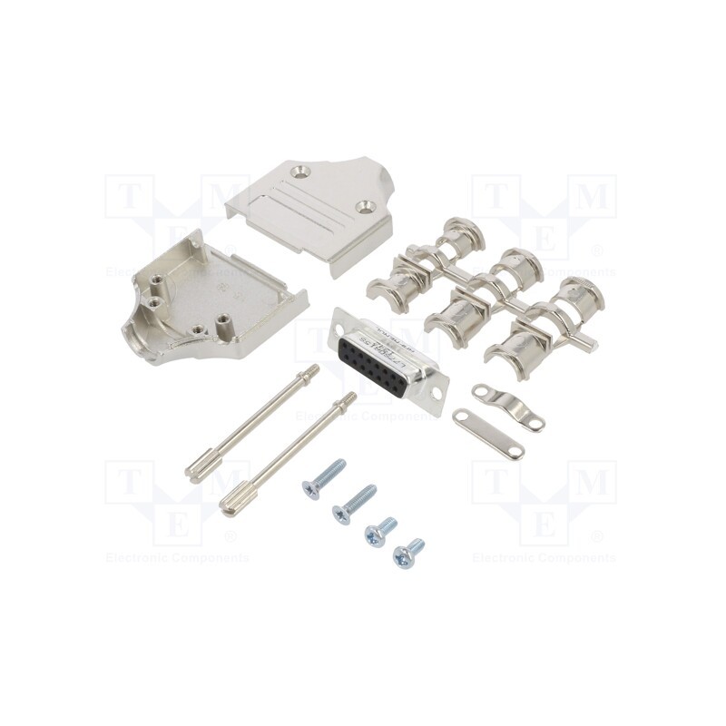 1 pcs x Amphenol Communications Solutions - L17MHDM15+L77SDA15S - D-Sub, PIN: 15, female, straight, soldering, for cable, gold f