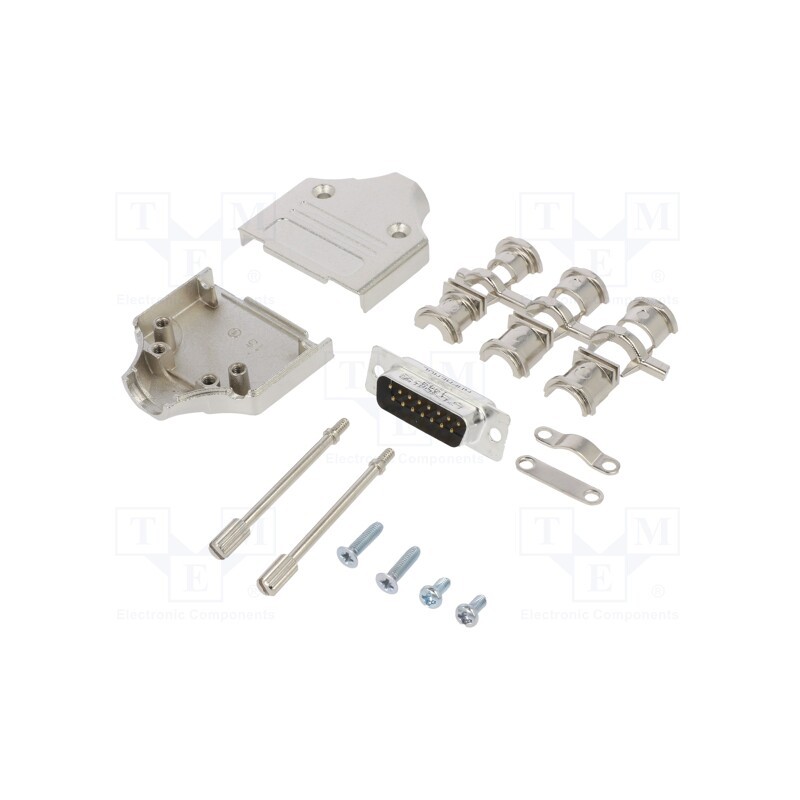 1 pcs x Amphenol Communications Solutions - L17MHDM15+L717SDA15P - D-Sub, PIN: 15, male, straight, soldering, for cable, gold fl