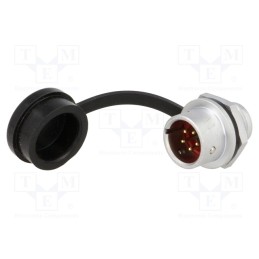 1 pcs x WEIPU - SF1212/P5 - Socket, SF12, male, PIN: 5, IP67, 5A, soldering, 180V, 0.75mm2