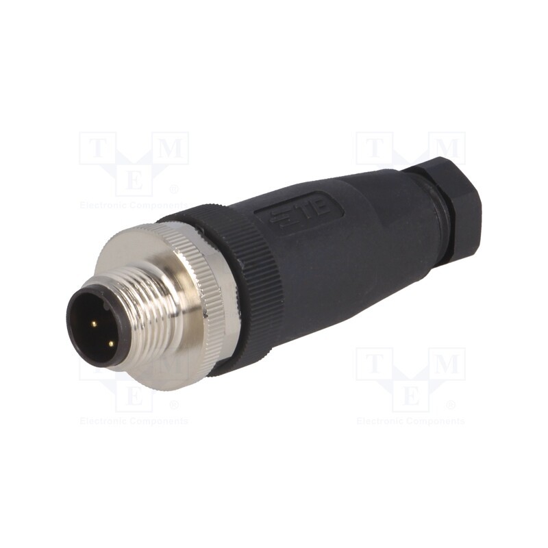 1 pcs x TE Connectivity - T4111001031-000 - Plug, M12, PIN: 3, male, A code-DeviceNet / CANopen, for cable