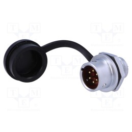 1 pcs x WEIPU - SF1212/P6 - Socket, SF12, male, PIN: 6, IP67, 5A, soldering, 125V, 0.75mm2