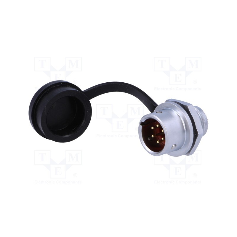 1 pcs x WEIPU - SF1212/P6 - Socket, SF12, male, PIN: 6, IP67, 5A, soldering, 125V, 0.75mm2