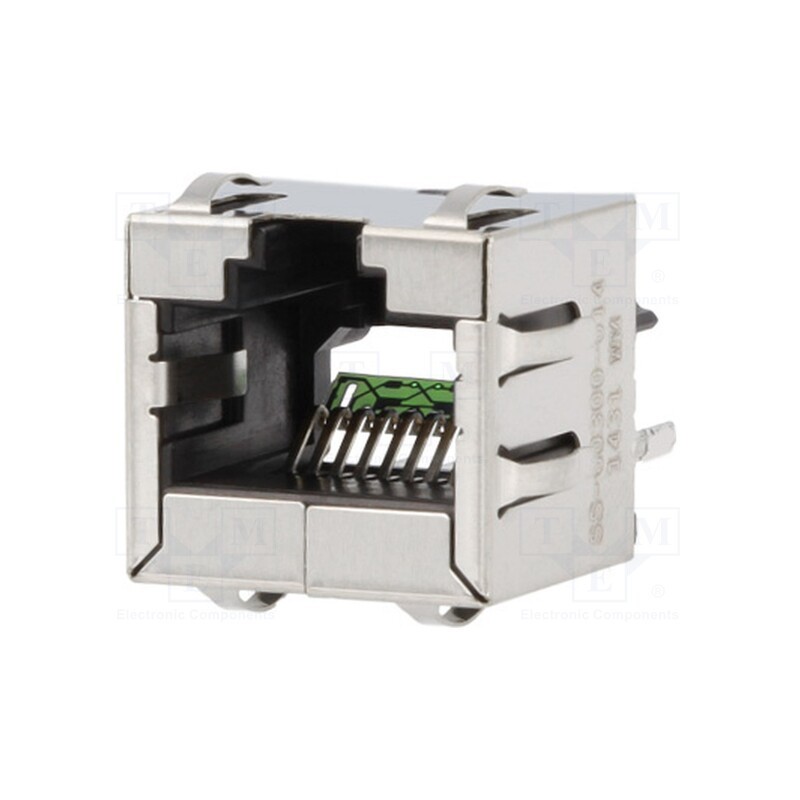 1 pcs x BEL FUSE - SS-60300-014 - Socket, RJ45, PIN: 8, Cat: 6a, shielded, Layout: 8p8c, on PCBs, THT