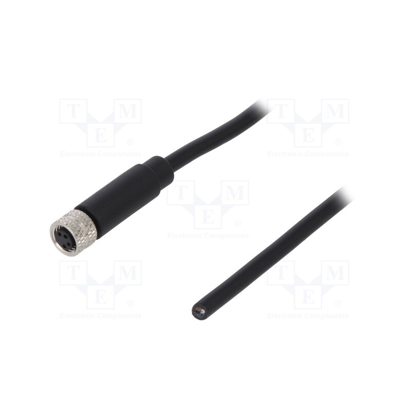 1 pcs x DEGSON ELECTRONICS - PM-M8A-04P-FF-SL7A01-00A(H) - Connector: M8, female, PIN: 4, straight, plug, 3A, IP65,IP67, 30V, 1m