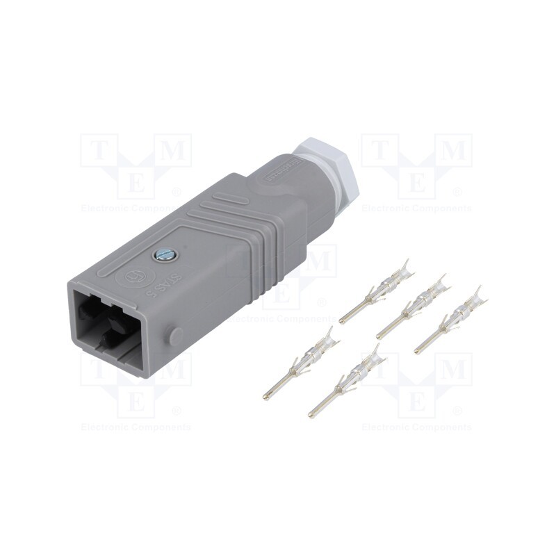 1 pcs x HIRSCHMANN - 931692106 STAS 5 - Connector: rectangular, ST, plug, male, PIN: 5, silver plated, IP54