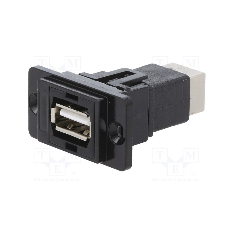 1 pcs x CLIFF - CP30709NMB - Coupler, USB A socket,USB B socket, DUALSLIM, USB 2.0, metal