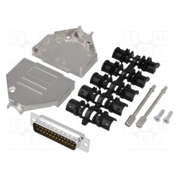 1 pcs x ENCITECH - DTZK25-DMP-K - D-Sub, PIN: 25, plug, male, soldering, for cable, black