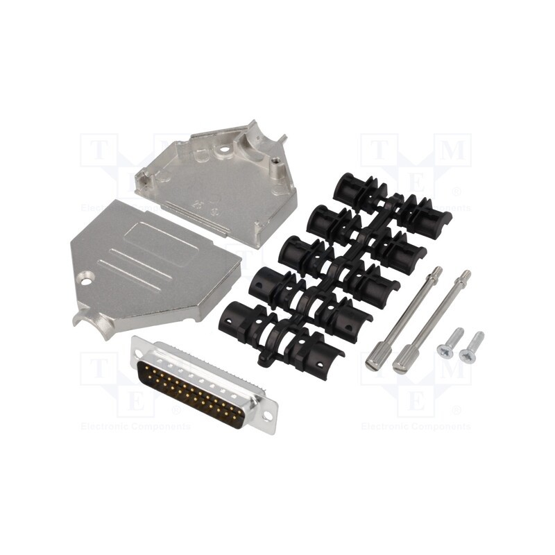 1 pcs x ENCITECH - DTZK25-DMP-K - D-Sub, PIN: 25, plug, male, soldering, for cable, black