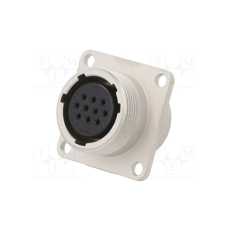 1 pcs x HIROSE - JR16RK-10S - Connector: circular, JR, socket, female, straight, PIN: 10, 5A, M22x1
