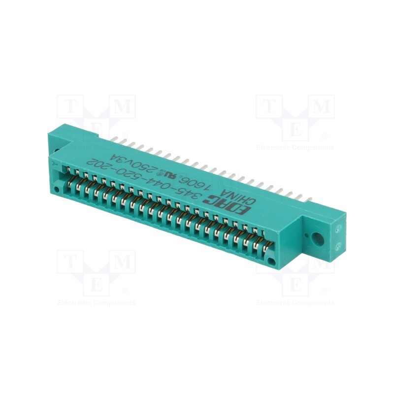 1 pcs x EDAC - 345-044-520-202 - Card edge, PIN: 44, soldering, on PCBs, gold-plated, 2.54mm, 345