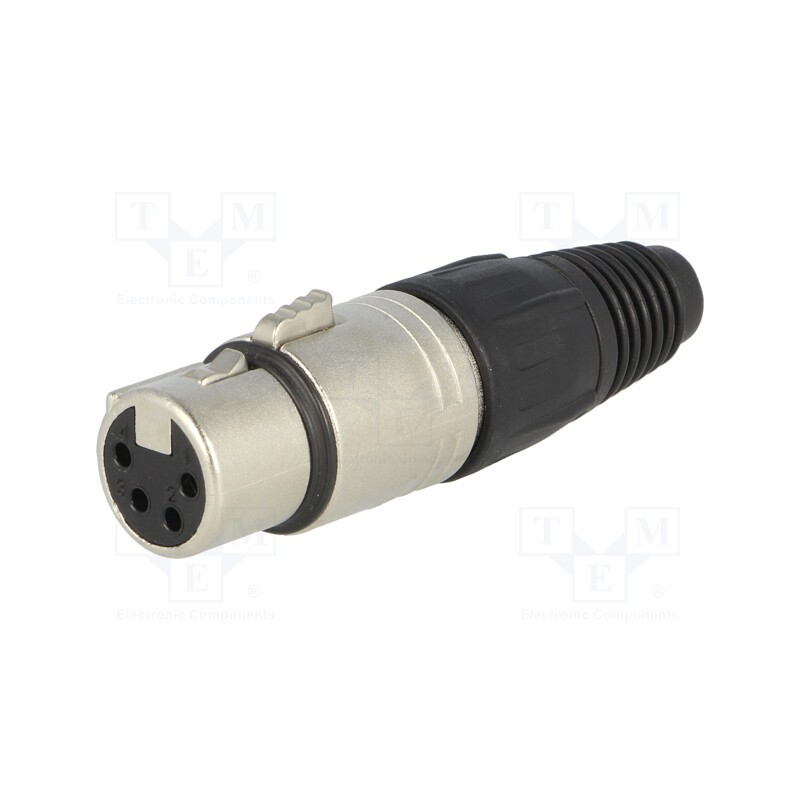 1 pcs x NEUTRIK - NC4FX - Plug, XLR, female, PIN: 4, straight, for cable, soldering, 3.5÷8mm, X