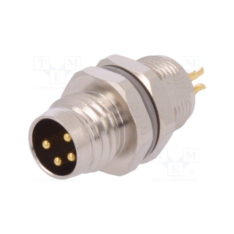 1 pcs x TE Connectivity - T4032014041-000 - Connector: M8, male, PIN: 4, unshielded, socket, IP67, 30V, 2.5÷3.5mm