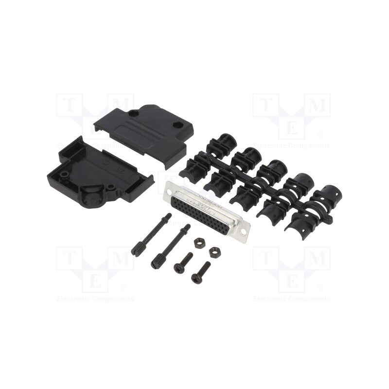 1 pcs x Amphenol Communications Solutions - L17D45PK-P-25+L77HDB44S - D-Sub HD, PIN: 44, female, angled 45°, soldering, for cabl