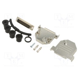 1 pcs x ENCITECH - 6355-0072-13 - D-Sub, PIN: 25, plug, male, soldering, for cable, black