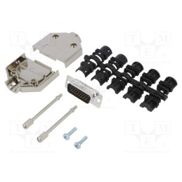 1 pcs x Amphenol Communications Solutions - L17DTPK-M-15+L717HDA26P - D-Sub HD, PIN: 26, male, straight, soldering, for cable, g