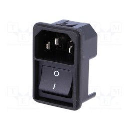 1 pcs x SCHURTER - 4302.2002 - Connector: AC supply, socket, male, 10A, 250VAC, IEC 60320, C14 (E)