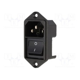 1 pcs x SCHURTER - 4302.2001 - Connector: AC supply, socket, male, 10A, 250VAC, IEC 60320, C14 (E)