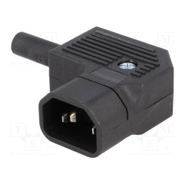 1 pcs x BULGIN - PX0686/SE - Connector: AC supply, plug, male, 10A, 250VAC, IEC 60320, C14 (E)