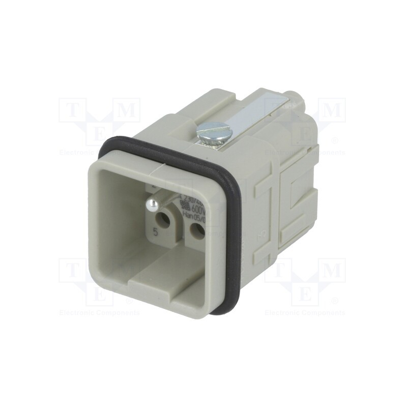 1 pcs x HARTING - 9120053001 - Connector: HDC, contact insert, male, Han Q, PIN: 6, 5+PE, size 3A