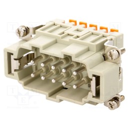 1 pcs x ILME - CSHM 10 - Connector: HDC, contact insert, male, CSH, PIN: 10, 10+PE, 16A, 600V