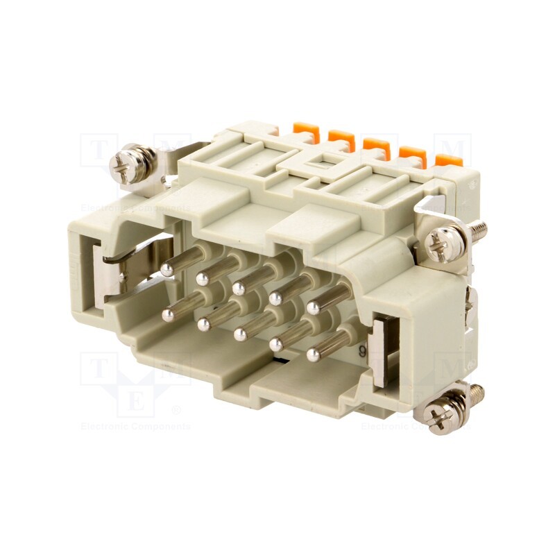 1 pcs x ILME - CSHM 10 - Connector: HDC, contact insert, male, CSH, PIN: 10, 10+PE, 16A, 600V