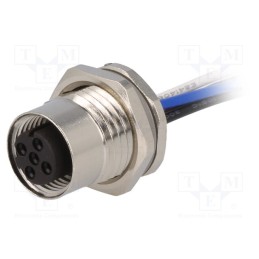 1 pcs x TE Connectivity - T4171110504-001 - Socket, M12, PIN: 4, female, D code-Ethernet, cables, IP67, straight