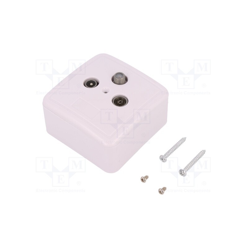 1 pcs x LOGILINK - CA1003 - Plug/socket, coaxial 9.5mm (IEC 169-2), surface-mounted, white