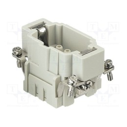 1 pcs x HARTING - 9330062602 - Connector: HDC, contact insert, male, Han E®, PIN: 6, 6+PE, size 6B