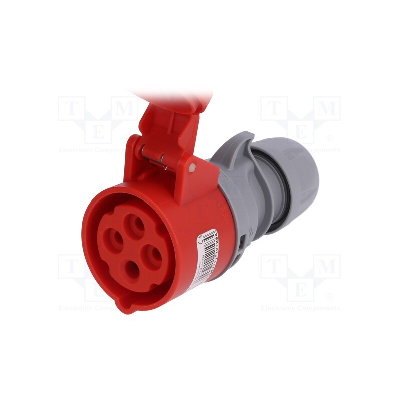 1 pcs x PCE - 214-6TT - Connector: AC supply 3-phase, socket, female, 16A, 400VAC, IP44