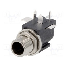 1 pcs x SWITCHCRAFT - RASH10 - Socket, DC supply, male, on PCBs, SMT,THT, Plating: silver plated