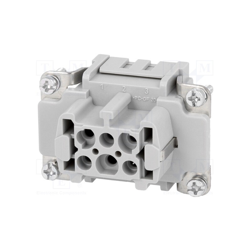 1 pcs x HARTING - 9330062702 - Connector: HDC, contact insert, female, Han E®, PIN: 6, 6+PE, 16A