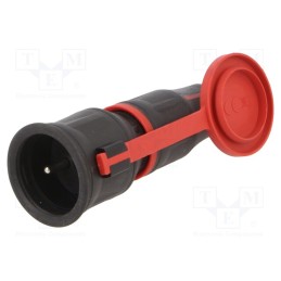 1 pcs x PCE - 24711-SR - Connector: AC supply, female, socket, 2P+PE, 250VAC, 16A, black