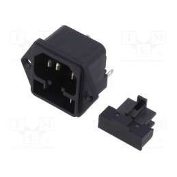 1 pcs x SCHURTER - 4304.6125 - Connector: AC supply, socket, male, 10A, 250VAC, IEC 60320, C14 (E)