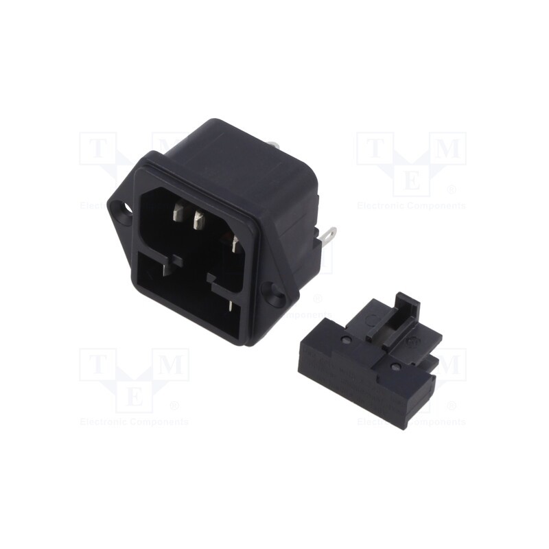 1 pcs x SCHURTER - 4304.6125 - Connector: AC supply, socket, male, 10A, 250VAC, IEC 60320, C14 (E)