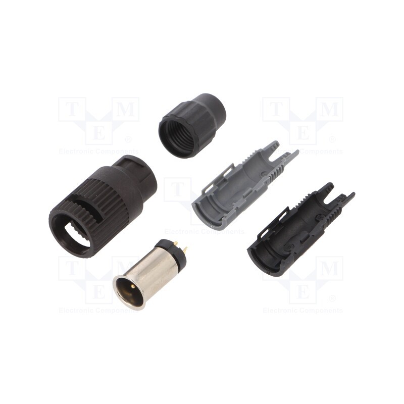 1 pcs x BINDER - 99 0971 100 02 - Connector: circular, plug, 710, male, PIN: 2, unshielded, 4A, IP40