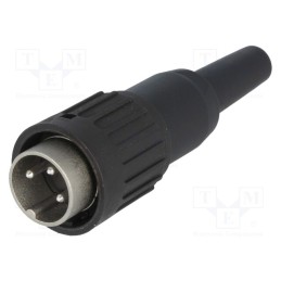 1 pcs x AMPHENOL - T3274501U - Plug, DIN, male, PIN: 3, straight, for cable, soldering, 300V, 5A