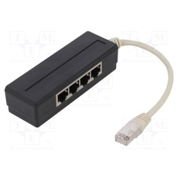 1 pcs x LOGILINK - MP0032 - Splitter, RJ45 socket x4,RJ45 plug, black