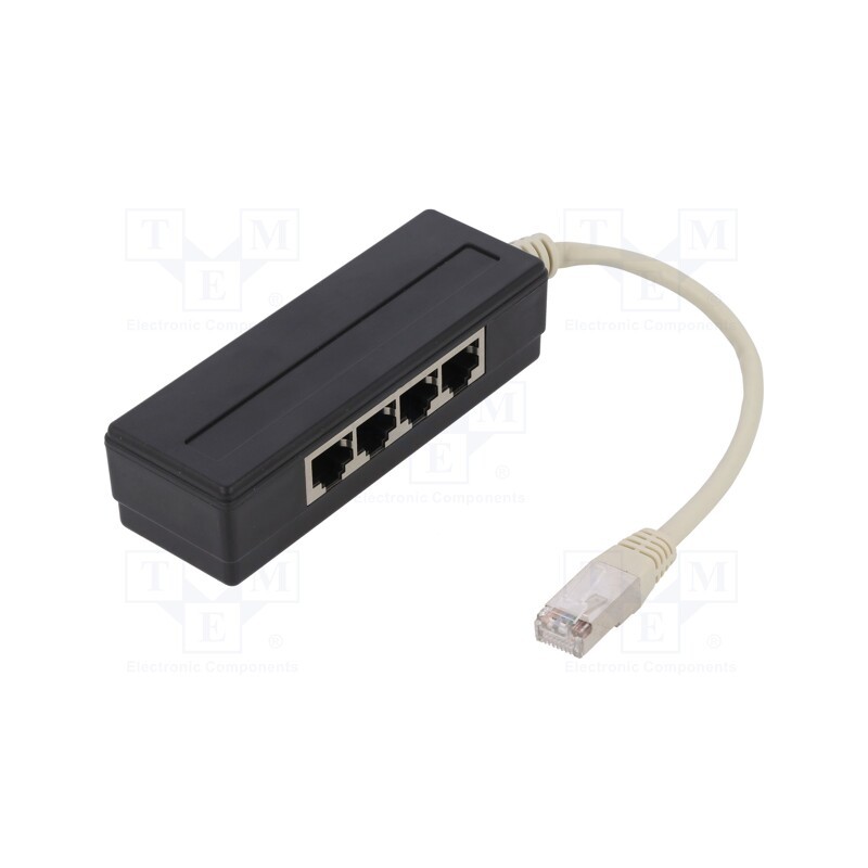 1 pcs x LOGILINK - MP0032 - Splitter, RJ45 socket x4,RJ45 plug, black