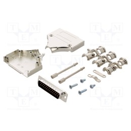 1 pcs x ENCITECH - 6355-0006-03 - D-Sub, PIN: 25, plug, male, straight, soldering, for cable, black