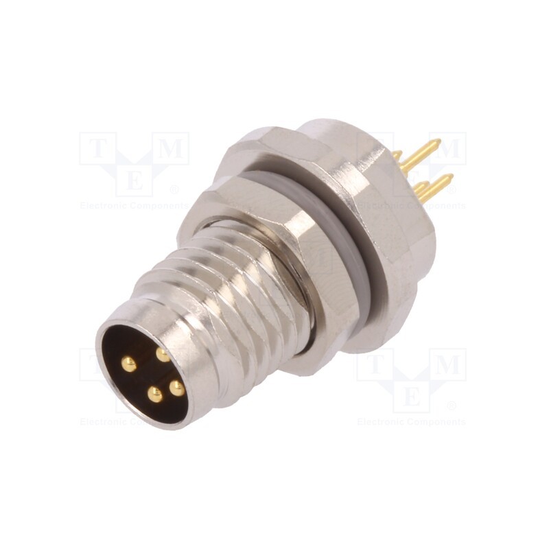 1 pcs x TE Connectivity - T4040014041-000 - Connector: M8, male, PIN: 4, unshielded, socket, IP67, 30V, 2.5÷4mm