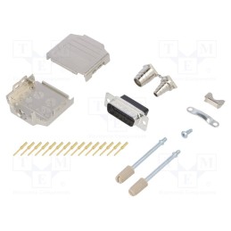 1 pcs x ENCITECH - 6355-0052-02 - D-Sub, PIN: 15, plug, male, crimped, for cable, black, Type: shielded