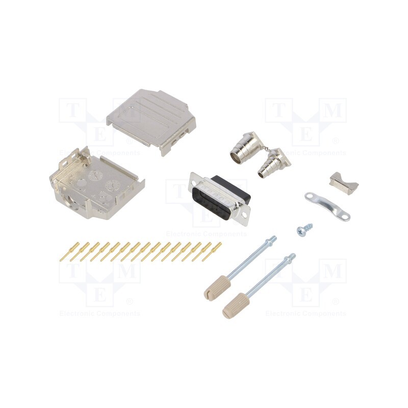 1 pcs x ENCITECH - 6355-0052-02 - D-Sub, PIN: 15, plug, male, crimped, for cable, black, Type: shielded