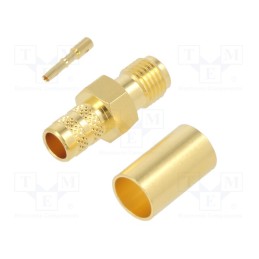1 pcs x AMPHENOL RF - 132240 - Plug, SMA, female, straight, 50Ω, soldering,crimped, for cable