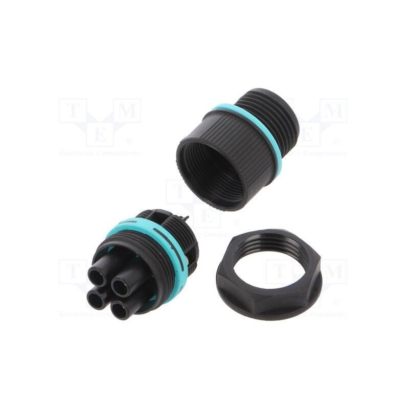 1 pcs x TECHNO - THB.387.P4A - Connector: AC supply, screw terminal, female, TH387, 0.5÷4mm2