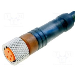 1 pcs x LUMBERG AUTOMATION - 28383 RKMV 4-225/2 M - Connector: M8, 2m, female, PIN: 4, straight, plug, PUR